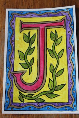 finished illumination Book Links, Middle Ages Art, Middle Ages History, Medieval Crafts, Mystery Of History, Homeschool Art, Ancient Egyptian Art, Illuminated Letters, The Middle Ages