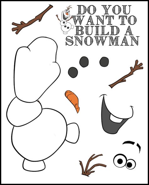 Do you want to build a snowman--olaf card - A girl and a glue gun Olaf Games, Printable Snowman Faces, Frozen Printables, Frozen Crafts, Printable Snowman, Frozen Themed Birthday Party, Frozen Theme, Snowman Faces, Build A Snowman