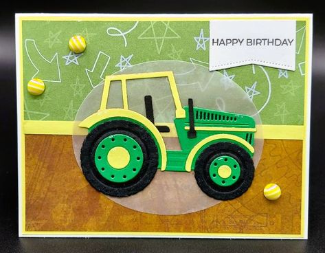 Tractor Cards, Tractor Birthday, I Love Someone, Birthday Photos, Cute Cards, Paper Piecing, Birthday Banner, I Card, Tractor