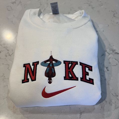 Not Nike Brand Please Allow Up To A Week To Ship Design Size Is 7x5 -Unisex Sizing True To Fit -Embroidered Design -Use Gildan Brand For Crewnecks, However There May Be A Substitute For A Similar Brand -Available In S, M, L, Xl, 2xl Size Of Design Is The Same For All Sizes Of Crewnecks So Design Will Look Smaller On A 2xl Compared To A S Material Is 50/50 Cotton/Polyester *Colors May Vary Slightly* Nike Hoodies For School, Nike Crewneck Women, Womens Nike Crewneck Sweatshirt, Spiderman Custom Shoes Nike, Nike Crewneck Sweatshirt Womens, Custom Nike Sweatshirt Butterfly, Cute Custom Nike Shirts, Crewneck Hoofie Nike, Nike Embroidery Patch