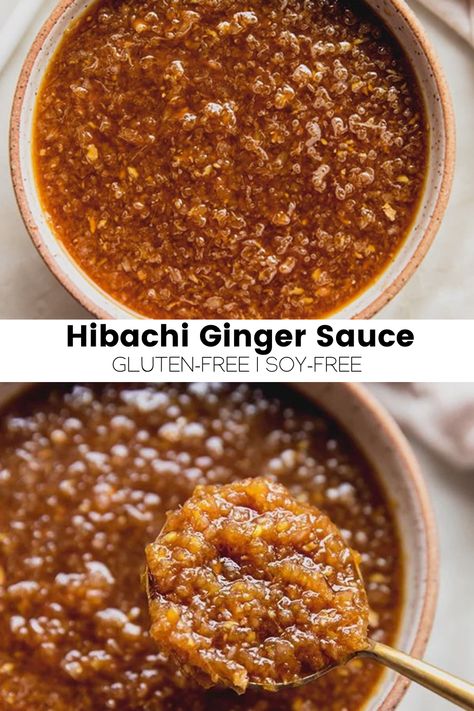 Ginger Sauce Hibachi Copycat Recipes, Hibachi Ginger Sauce Recipe, Hibachi Ginger Sauce, Ginger Sauce Recipe, Hibachi Sauce, Hibachi Recipes, Skin Recipes, Unbound Wellness, Paleo Sauces