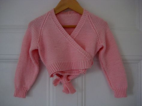 Rose Pink Ballet Crossover | Hand knit in Rose Pink Rico Bab… | Flickr Crochet Ballet Sweater, Crochet Ballet Wrap, Ballet Wrap Sweater, Ballet Sweater, Ballet Top, Crochet Slippers, Sweater Knitting Patterns, Wrap Sweater, Baby Knitting Patterns