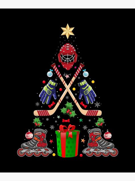 "Ice Hockey Christmas Ornament Tree Funny Xmas" Mounted Print by BuynPose | Redbubble Hockey Christmas Ornaments, Hockey Christmas, Hockey Art, Hockey Party, Christmas Ornament Tree, Hockey Pictures, Ornament Tree, Funny Xmas, Christmas Icons