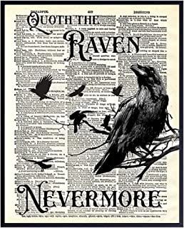 Raven Nevermore, Halloween Raven, Medieval Decor, Goth Room Decor, Pagan Decor, Wiccan Decor, Goth Decor, The Raven, Gothic Home Decor