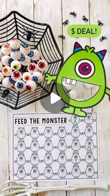 Traci Bender M.Ed, M.S. on Instagram: "👿Are you ready for some Halloween??  👿Your students will love feeding eyeballs to the monster with this fun letter matching activity! This activity was the BIGGEST hit last year!!   👿LIKE this post. THEN comment MONSTER to get the link! Be sure to follow first to ensure you receive the link.   ⬇️Save for later  🫶🏼Tag a friend  💜Follow for more   #teacher #spedteacher #elementaryteacher #literacycenters #kindergarten #kindergartenteacher #prek #preschool #prekteacher #homeschoolteacher #handsonlearning #handsonlearningfun #phonics #phonemicawareness #lettermatching #letteridentification #halloweenactivities #halloweenactivity #halloweenactivitiesforkids" Monster Prek Activities, Feed The Letter Monster, Pre K Monster Activities, I Need My Monster Activities, Halloween Letter Recognition Activities, Monster Mash Preschool, Monster Math Activities, Feed The Monster, Monster Activities