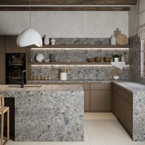 Kevin McCloud on how to make an IKEA kitchen look expensive | Ideal Home Quartz Kitchen, Kitchen Worktop, Kitchen Inspiration Design, Ikea Kitchen, Wall Cladding, Counter Tops, Kitchen Inspo, Design Kitchen, Kitchen Designs