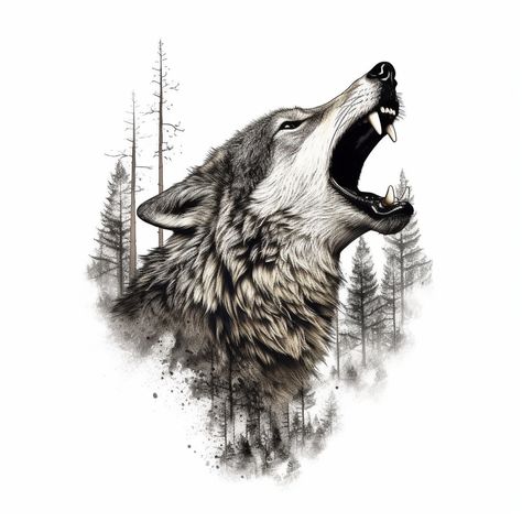 Wolf Face Tattoo, Native American Wolf Tattoo, Grey Wolf Tattoo, Alaska Tattoo, Howling Wolf Tattoo, Half Sleeve Tattoo Stencils, Tre Kunst, Wolf Tattoos Men, Angry Wolf