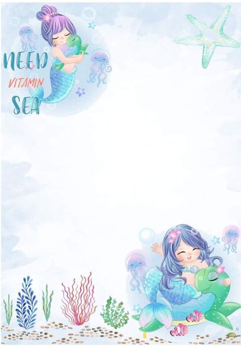 Mermaid Theme Birthday Invitation, Invitation Blank Template, Fairy Birthday Themes, Mermaid Wallpaper Backgrounds, Mermaid Happy Birthday, Minnie Mouse Birthday Decorations, Ocean Birthday Party, Mermaid Birthday Party Decorations, Mermaid Theme Birthday Party