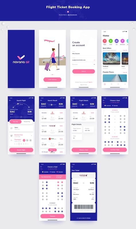 Booking App Design, Flight Booking App, Flight App, Desain Ux, Ux Design Mobile, Ui Design Mobile, Ui Ux 디자인, Ux App Design, App Design Layout