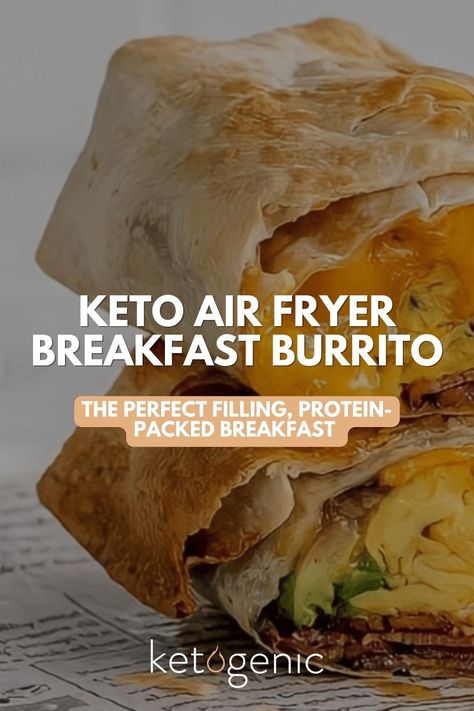 This recipe puts your air fryer to good use melting the cheese in your breakfast burrito and getting the tortilla hot and crispy. It only takes a few minutes to cook once you have the bacon and eggs prepared, and you'll have the perfect filling, protein-packed breakfast for any morning ☀️

#ketogeniccom #keto #ketodiet #healthylifestyle #healthyeating #ketodietforbeginners #weightlosstips #weightlossdiet #ketobreakfast #breakfastburrito Keto Breakfast Burrito, Thai Beef Stir Fry, Protein Popsicles, Breakfast Burrito Recipe, Keto Calculator, Air Fryer Breakfast, Packed Breakfast, Mushroom Casserole, Breakfast Burritos Recipe