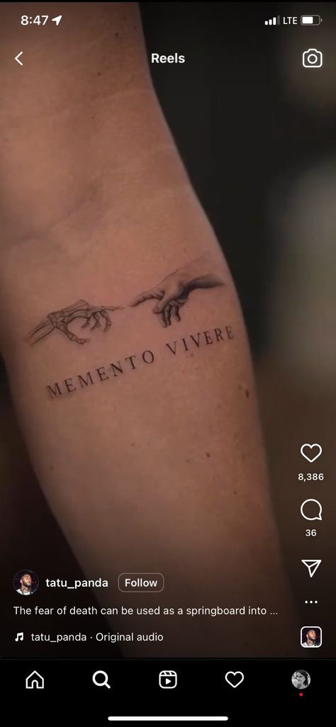 Momento Vivere Tattoo Fonts, Memento Vivere Tattoo Ideas, Momento Vivere Tattoo, Vice Tattoo, Memento Vivere Tattoo, Est. Tattoo, Cool Arm Tattoos, Momento Mori, Different Tattoos