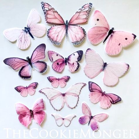 Earthy Cottagecore, Edible Butterflies, Wafer Paper Butterflies, Butterfly Cake Decorations, Butterfly Cupcake Toppers, Edible Butterfly, Cake In A Cone, Butterfly Cake Topper, Wafer Paper Flowers