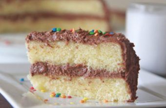 Moist Yellow Cake Recipe (Old Fashioned) Scratch Yellow Cake Recipe, Yellow Cake From Scratch, Homemade Yellow Cake, Chocolate Buttercream Frosting Recipe, Moist Yellow Cakes, Divas Can Cook, Yellow Cake Recipe, Slice Of Cake, Chocolate Buttercream Frosting