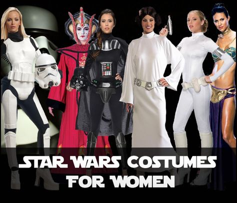 Love these Star War Costumes for women  http://halloweenideasforwomen.com/star-wars-costumes-for-women/ Star Wars Women Costume, Halloween Preparation, Star Wars Costumes Diy, Disfraz Star Wars, Buddy Walk, Star Wars Halloween Costumes, Star Wars Dress, Halloween Puppy, Star Wars Theme Party