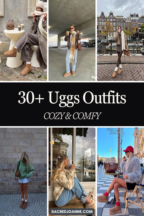 Love Uggs? These 30+ outfit ideas show how to style them for a cozy yet trendy look all season long. Save this for your next winter wardrobe inspo! Uggs With Jeans, Ugg Outfit Ideas, How To Wear Uggs, Uggs Outfit Ideas, Ugg Outfits, Uggs Outfits, 30 Outfits, Uggs Outfit, Comfy Chic