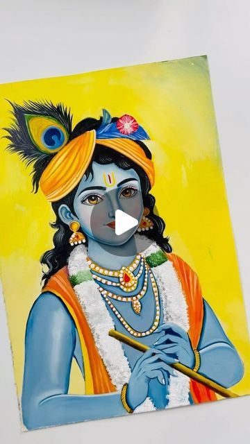 Divine Art By Tanya on Instagram: "Radhe Radhe 🙏🏻 DM for customised paintings and portraits   @_tanya_tripathi__   #canvaspainting #acrylicpainting #oilpainting #krishnapainting #homedecor" Krishna Art Paintings, Cute Krishna Painting, Little Krishna Painting, Krishna Painting Easy, Radhe Krishna Painting, Divine Art, Krishna Drawing, Glass Paintings, Little Krishna