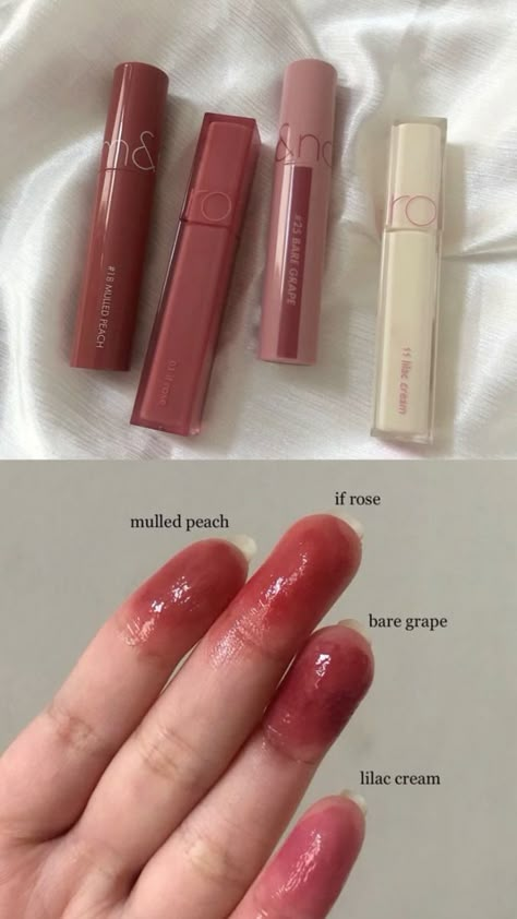 DISCOUNT CODE: TIPSYKOOK229 All of these are Romand lipglosses and you can get the same one's on YesStyle under my link in bio. Korean Lip Products, Korean Lipstick, Makeup Tuts, Lip Makeup Tutorial, Lip Combo, Fancy Makeup, Makeup Looks Tutorial, Skin Care Makeup, Lip Glosses