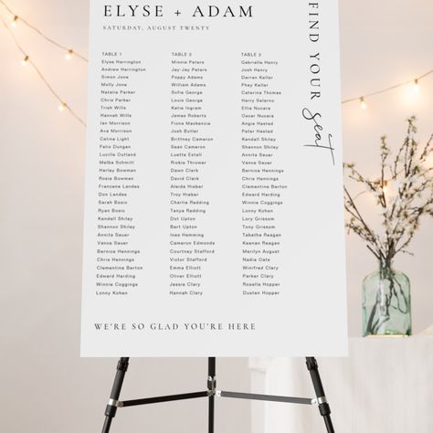 3 Table Seating Chart, Seating Chart For Long Tables, Long Table Seating Chart, Table Signage, Long Table Wedding, Wedding Planning Binder, Table Seating Chart, Table Layout, Script Text