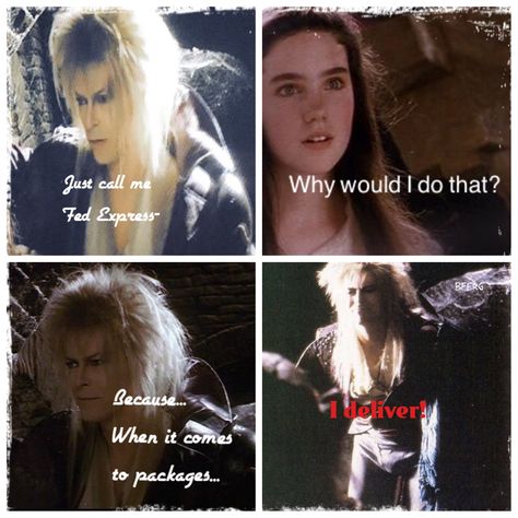 😂 Labyrinth Quotes, Labyrinth Jareth, David Bowie Labyrinth, Labyrinth Art, Bowie Labyrinth, Labyrinth 1986, Labyrinth Movie, Broken Humor, Original Memes