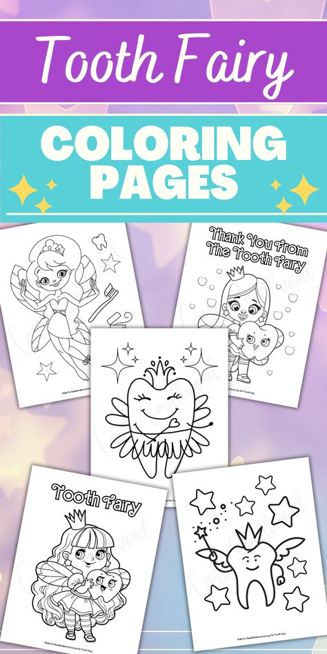 cute tooth fairy visit idea, tooth fairy coloring pages Tooth Fairy Gifts Instead Of Money, Tooth Fairy Visit Ideas, First Tooth Fairy Ideas, Tooth Fairy Gift Ideas, Tooth Fairy Pictures, Fairy Gift Ideas, Coloring Sheets Free Printable, Cute Coloring Pages For Kids, Coloring Pages Simple