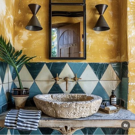 Mediterranean Bathroom, Mediterranean Interior, Bathroom Inspiration Decor, Mediterranean Home, Dream House Interior, Beautiful Bathrooms, Dream House Decor, Dream Home Design, Wooden Diy