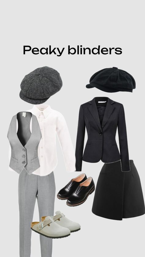 Picky Blinders Woman Outfit, Mafia Attire Women, Peaky Blinders Style Women, Peaky Blinders Inspired Outfits, Female Peaky Blinder Outfit, Peaky Blinders Outfits For Women, Peaky Blinders Halloween Costume Women, Pesky Blinders Costume Woman, Peaky Blinders Costume Women