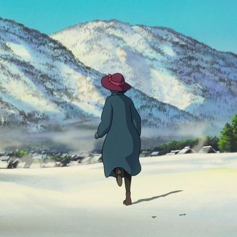 Studio Ghibli Winter Aesthetic, Studio Ghibli Winter, Wind Rises, Studio Ghibli Background, Studio Ghibli Characters, Studio Ghibli Movies, Studio Ghibli Art, Easy Drawings Sketches, Ghibli Art