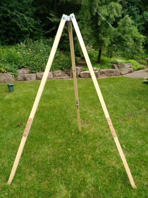 Diy Portable Hammock Stand, Hammock Stand Diy Easy, Hammock Chair Stand Diy, Hanging Chair Stand, Hammock Stand Diy, Diy Hammock Chair, Free Standing Hammock, Diy Tripod, Hammock Ideas