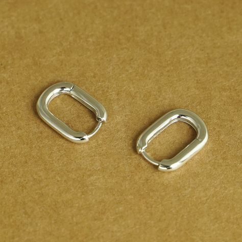 Sterling Silver Rhodium Plated Plain Oval Square Hoop Earrings Unisex 14mm | eBay Square Hoops Earrings, Square Hoop Earrings, Hoops Silver, Unisex Earrings, Earring Box, Sterling Silver Hoop Earrings, Pretty Rings, Light Summer, Ring Fit