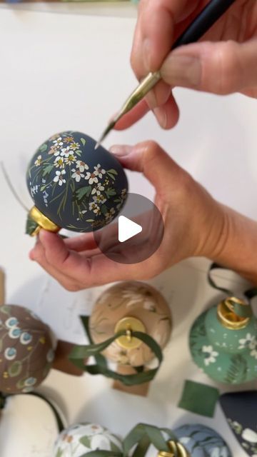 Kelly Ventura on Instagram: "Four more days until the launch ✨ 2022 hand painted ornaments
.
.
.
.
.
#watercolor #ornaments #holiday #handpainted #holidayornaments #handpaintedornaments #ornaments #heirloom #christmas #holiday #holidaydecor #originalart #watercolorflowers #floral #flowers #artistsoninstagram #wholesale #shopsmall #holidaygifts #interiordesign #interior #kellyventuraornaments #kellyventuradesign" Hand Painted Christmas Ornaments Diy, How To Paint Christmas Ornaments, Painting Ornaments Diy, Handpainted Christmas Ornaments Ideas, Diy Painted Ornaments, Ornaments Watercolor, Watercolor Ornaments, Kelly Ventura, Ventura Design