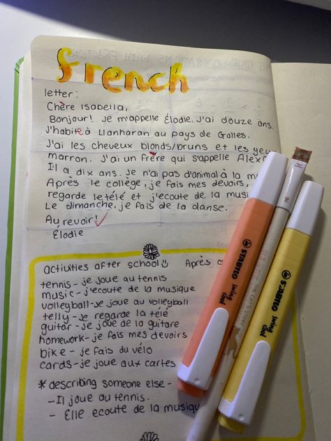 French Revision Notes, French Class Aesthetic, French Notes Aesthetic, French Exam, French Revision, Language Notes, Notes Aesthetic, Revision Notes, Notes Ideas