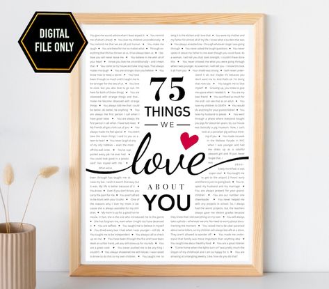 40th Bday Ideas, 80th Birthday Decorations, 70th Birthday Decorations, 75th Birthday Gifts, Reasons I Love You, 50th Birthday Decorations, 30th Birthday Decorations, Forty Birthday, Thirty Birthday