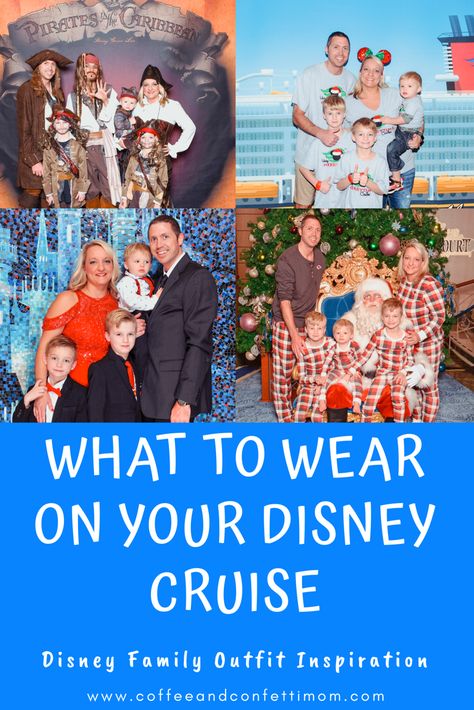 Outfit inspiration for every night from Pirate to Formal and everything in between.  #disneycruise #disneycruiseline #disneyfashion #disneybound #disneybounding #matchingoutfits #disneyfamily #disneyprincess #familypajamas Dcl Pirate Night Outfit, Disney Cruise Pirate Night Outfit Family Vacations, Disney Formal Night, Disney Cruise Dinner Outfits, Disney Cruise Formal Night, Disney Merrytime Cruise Outfits, Cruise Formal Night Outfit Family, Disney Cruise Pirate Night Outfit Family, Disney Cruise Embarkation Day Outfit