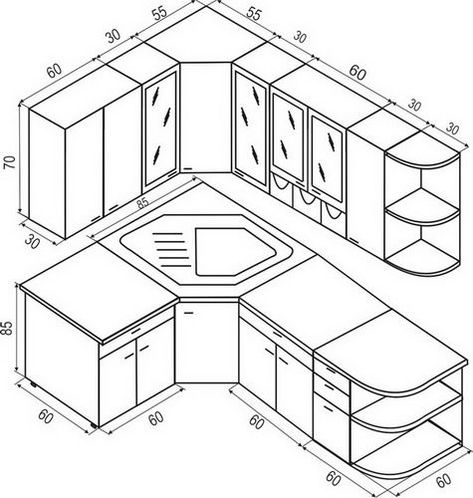 Kitchen Cabinet Dimensions, Galley Wall, Building Kitchen Cabinets, Standard Kitchen, Kitchen Layout Plans, Kabinet Dapur, Kitchen Dimensions, Kitchen Designs Layout, Kitchen Corner