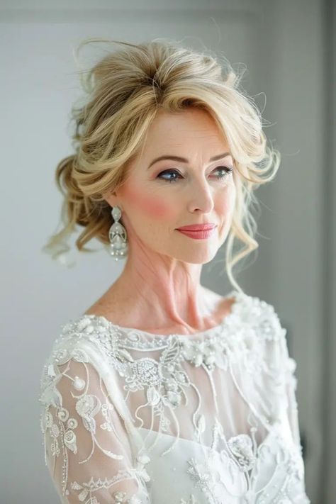 Older Mother Of The Bride Hairstyles, Wedding Hair For Older Brides, Older Bride Hairstyles, Wedding Hair Mother Of Bride, Event Updo, Mother Of The Bride Updos, Hair Mother Of The Bride, Mother Of Bride Makeup, Mother Of The Bride Hairdos