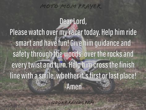 Moto Mom Quotes, Motocross Baby, Motocross Mom, Prayer For Son, Inspirational Quotes For Moms, Moto Mom, Racing Quotes, Dirt Bike Racing, Mom Prayers