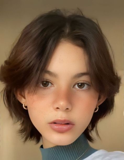 Aesthetic Curtain Bangs Hairstyle Ideas For Short Hair Short Hairstyles Fluffy Hair, Bobs With Texture, Very Short Female Haircuts, Short Hair Cuts For Girls 12, Short Fairy Haircuts, Wolfcut Short With Bangs, Shaggy Long Pixie Cut, Textured Short Haircuts, Fairy Haircut Short