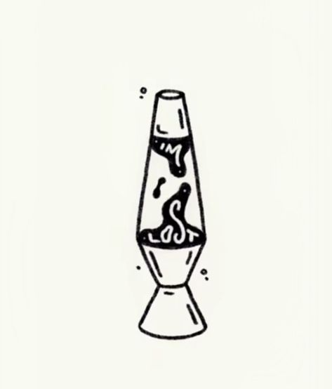 Small Lava Lamp Tattoo, Lava Lamp Doodle, Lava Lamp Tattoo Simple, Lava Lamp Tattoo, Crystal Ball Tattoo, Small Mermaid Tattoo, Traditional Tattoo Black And White, Ignorant Tattoos, Lamp Tattoo