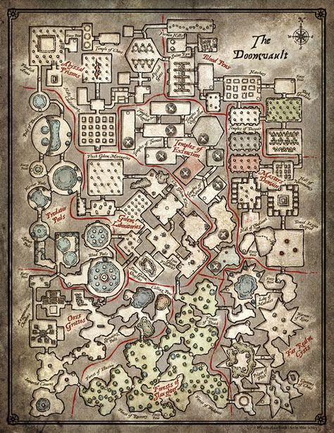 Dead in Thay; Handout Map (Digital) Dungeon Map, Fantasy City Map, Tabletop Rpg Maps, Hand Drawn Map, Pathfinder Rpg, Dungeon Maps, D D Maps, Fantasy City, Fantasy Places