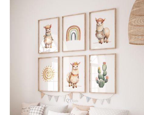 Alpaca Nursery Prints, Farm Animal Wall Art, Gender Neutral Nursery Art, Alpaca Decor, Boho Rainbow Sun Cactus Posters, DIGITAL DOWNLOAD Alpaca Nursery, Gender Neutral Nursery Art, Llama Nursery, Neutral Nursery Art, Cactus Poster, Nursery Poster, Neutral Nursery, Gender Neutral Nursery, Boho Dekor