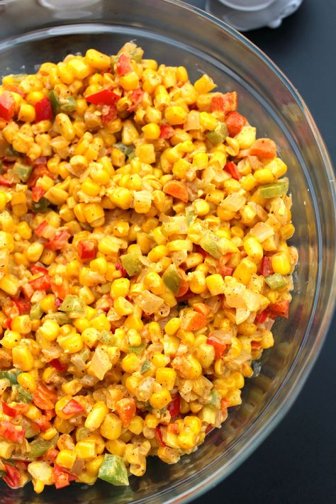 Corn Recipe With Cream Cheese, Fiesta Corn Recipe, Recipe With Cream Cheese, Corn Side Dish, Baked Potato Salad, Bbq Side Dishes, Corn Dishes, Corn Recipe, Meal Prep Bowls