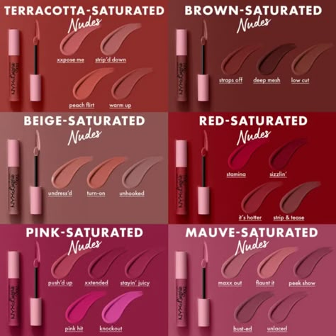 NYX Lip Lingerie XXL Matte Liquid Lipstick Collection 3 Nyx Lingerie Lipstick, Liquid Lipstick Swatches, Nyx Lip Lingerie, Nyx Lingerie, Nyx Lip, Lip Combos, Nyx Lipstick, Nyx Makeup, Lips Shades