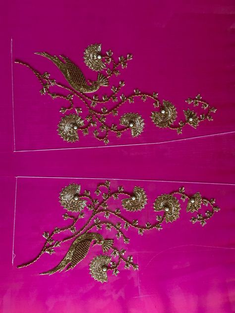 Peeta Work Embroidery, Pitta Work Embroidery Blouse, Pita Work Embroidery, Zari Work Embroidery Design Suits, Blouse Hand Embroidery Designs, Pitta Work Embroidery, Zari Work Embroidery Design, Dabka Work Embroidery, Pitta Embroidery