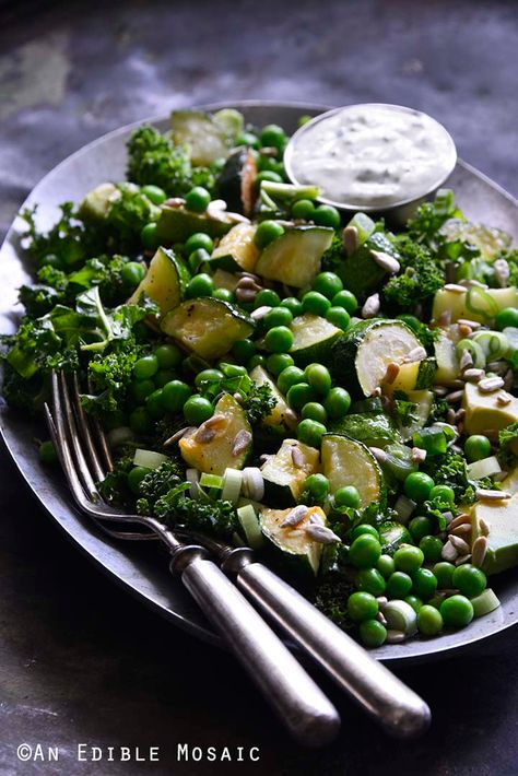 Zucchini And Peas, Green Pea Salad, Roasted Zucchini, Types Of Salad, Roast Zucchini, English Peas, Sauteed Zucchini, Avocado Cream, Healthy Weeknight Meals