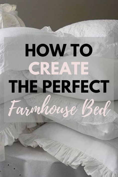 This is your total guide to everything Farmhouse Bedding related. From pillows to duvets , it's all here in this go to bedding guide. #farmhousestyle #bedding #bedroom #bedroomdecor Black And White Farmhouse Bedroom, Bedding Guide, White Farmhouse Bedroom, Farmhouse Bedding Ideas, Country Farmhouse Bedroom, Black White Farmhouse, Diy Farmhouse Bedroom, Modern Farmhouse Bedding, Farmhouse Bedding Sets