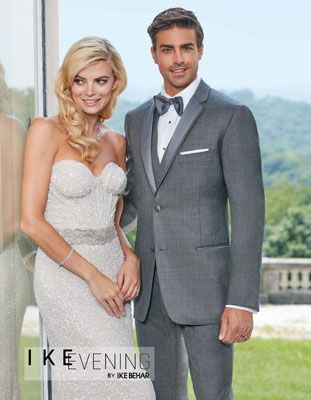 Ike Behar Slim Fit Grayson Grey Notch Tuxedo Grey Tux Wedding, Grey Tuxedo Wedding, Grey Tux, Tuxedo Styles, Designer Tuxedo, Grey Tuxedo, Wedding Tux, Prom Tuxedo, Light Grey Suits