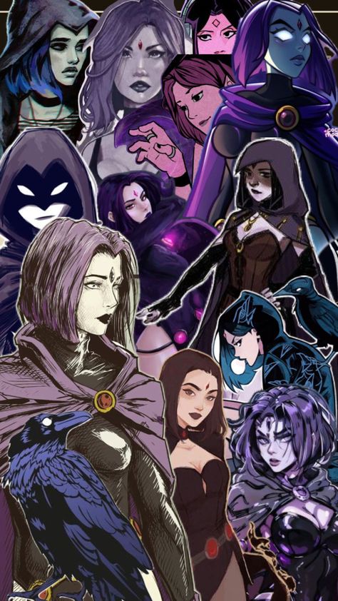 Raven Collage, Old Teen Titans, Titan Tower, Raven Fanart, Teen Titans Starfire, Raven Cosplay, Raven Beast Boy, Original Teen Titans, Danmachi Anime