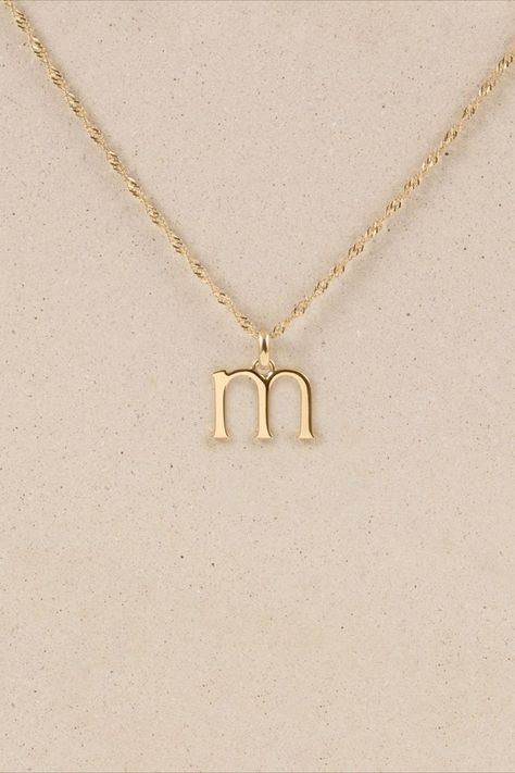 M Initial, Gold Initial Pendant, M Necklace, Initial M, Gold Initial, Elegant Dresses Long, Letter Pendants, Gold Accessories, Initial Pendant