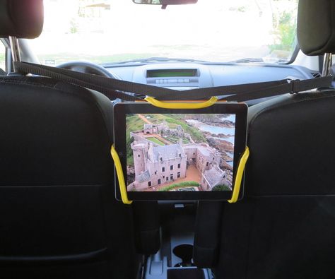 Universal tablet holder design for in-car, rear-seat entertainment Diy Tablet Holder For Car, Diy Tablet Holder, Ipad Holder For Car, Tablet Holder For Car, Sleeve Holders, Tablet Mount, Buy Used Cars, Support Ipad, My Needs