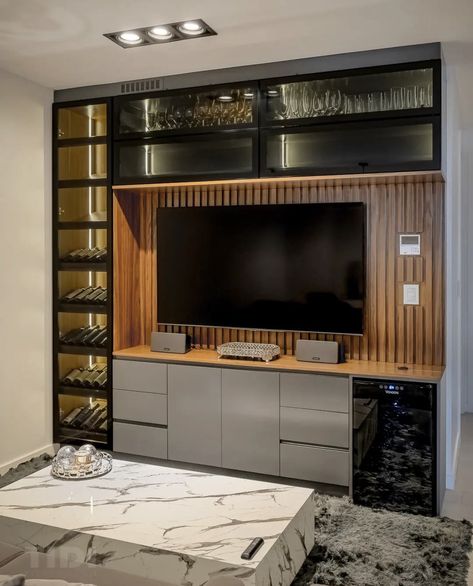 Bar Wall Ideas, Living Room Tv Cabinet Designs, Transitional Bar, House Architecture Styles, Modern Tv Wall Units, Modern Home Bar, Tv Cabinet Design, Modern Tv Wall, Wall Tv Unit Design